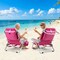 Adjustable Beach Chair with Cup Holder and Storage for Outdoor Relaxation